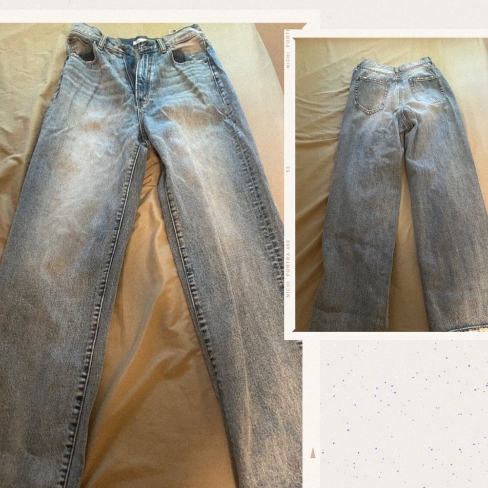 Moussy HIGH WAIST DAMAGE LOOSE STRAIGHT JEANS